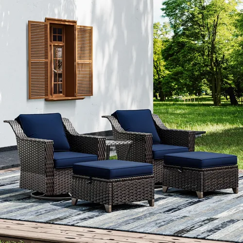 Miniatura 13 de Joyside Sofá de patio – Sofá de ratán de 3 plazas, sofá de respaldo alto para todo tipo de clima, tamaño grande mejorado con cojines de asiento de 4