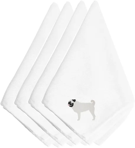 Miniatura 74 de Caroline's Treasures BB3448NPKE Affenpinscher - Juego de 4 servilletas bordadas, lavables, suaves, duraderas, servilletas de mesa para hotel