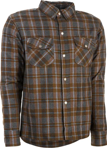 Miniatura 12 de HIGHWAY 21 Marksman - Camisa de franela a cuadros, con botones para motocicleta, tela protectora de algodón tejida