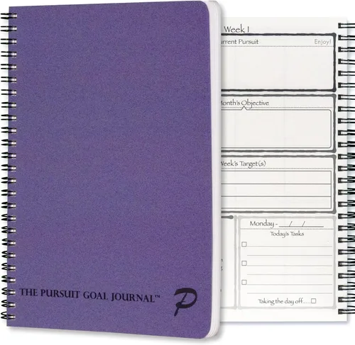 Pursuit Goal Journal - Agenda de productividad sin fecha de 6 meses para establecer objetivos, planificador diario, planificador semanal, Morado (6