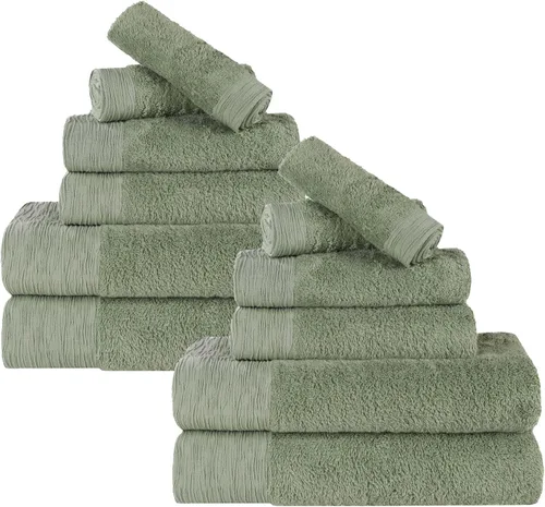 Miniatura 53 de Superior Rayon - Juego de toallas de 12 piezas de mezcla de bambú, de secado rápido, artículos esenciales para el baño, ducha, spa, toallas
