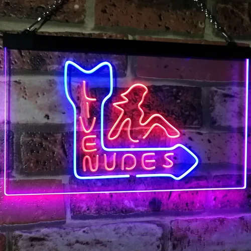 ADVPRO Live Nude Girls Bar Beer Pub Club Décor Letrero de neón LED de doble color, azul y rojo, 12 x 8.5 pulgadas st6s32-i2042-br
