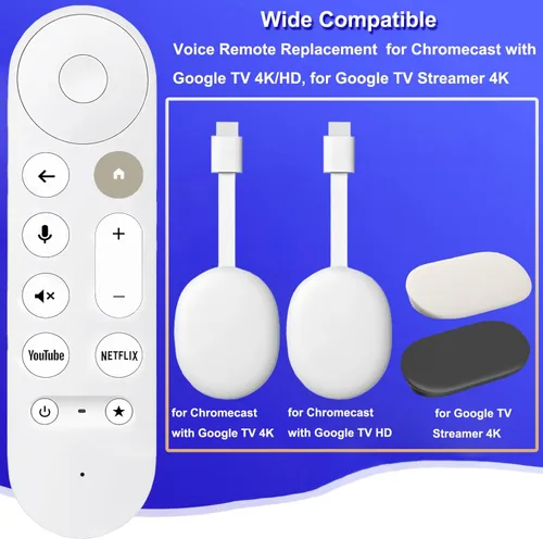 Miniatura 2 de Mando a distancia de repuesto para Chromecast Google TV 4K/HD TV, para Google TV Streamer 4K Box