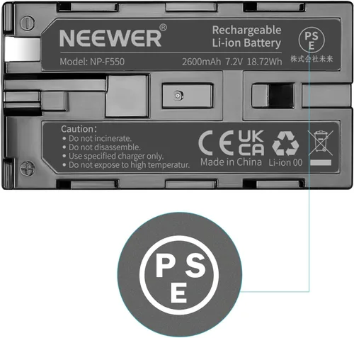 Miniatura 2 de Neewer Batería recargable de iones de litio de 7,2 V 2600 mAh de repuesto para Sony NP-F550/570/530 Compatible con Sony HandyCams Polaroid Otras