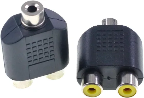 Miniatura 3 de 5 unids 0.138 in RCA Y Splitter Adaptador 1 Hembra a 2 Hembra para Audio Video AV TV Cable Convertir
