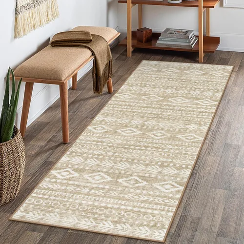 Miniatura 21 de Lahome Alfombra bohemia marroquí para entrada, lavable, de 2 x 3 pies, color gris y blanco, antideslizante, ultra fina, suave, rústica con estampado