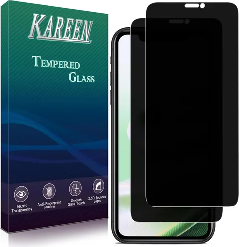 Miniatura 8 de KAREEN Paquete de 2 protectores de pantalla de privacidad para iPhone 11 Pro, XS, X de 5.8 pulgadas, película de vidrio templado antiespía privada