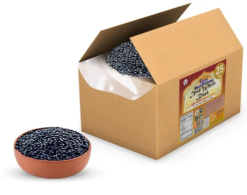 Miniatura 4 de Rani Urid/Urad Entero Negro (frijoles mate con piel) Lentejas indias 400oz (25 libras) Caja a granel de 25.0 lbs ~ Todo natural Apto para gluten
