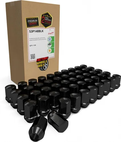 Miniatura 20 de Wheel Accessories Parts 20 tuercas de llanta M14x1.5 14x1.5 rosca OEM estilo fábrica 1.65" largo negro 7/8" 0.866 in hexagonal para Jeep Wrangler