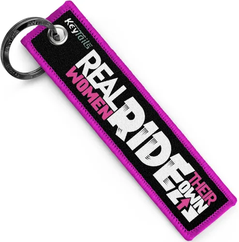 KEYTAILS Llaveros, etiqueta de calidad premium para motocicleta, scooter, ATV, UTV [mujeres reales montan su propia] Rosado