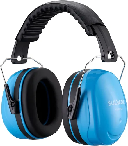 Orejeras de protección auditiva, NRR 28 db con cancelación de ruido para disparar, cortar, construcción, color azul