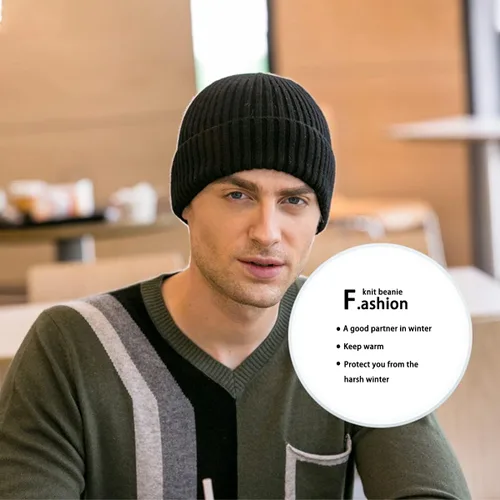 Miniatura 3 de Gorro de invierno para hombre y mujer, gorro de lana de punto para actividades al aire libre y uso diario