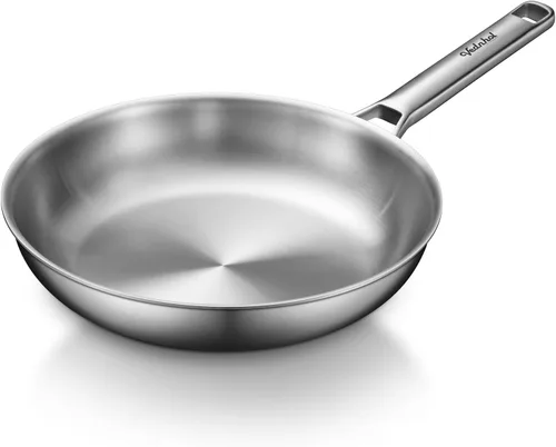 Miniatura 14 de Juego de utensilios de cocina de acero inoxidable, 8 piezas de ollas y sartenes de capa triple, libre de PFOA y PTFE, apto para lavavajillas