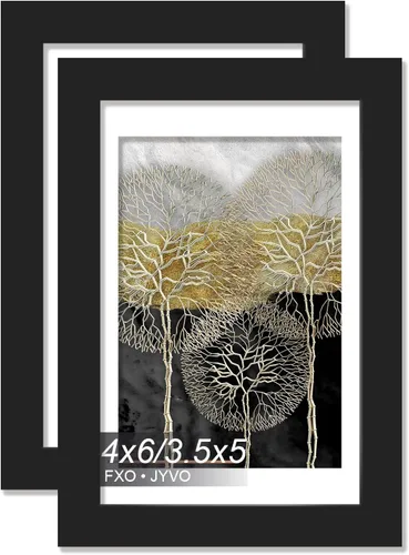 Miniatura 139 de Fxojyvo Marco de Fotos de 4x6, Muestra Foto de 3.5x5 con Paspartú o 4 x 6 Sin Paspartú, Liviano y de Alta Transparencia Marco de 4 por 6 para Pared