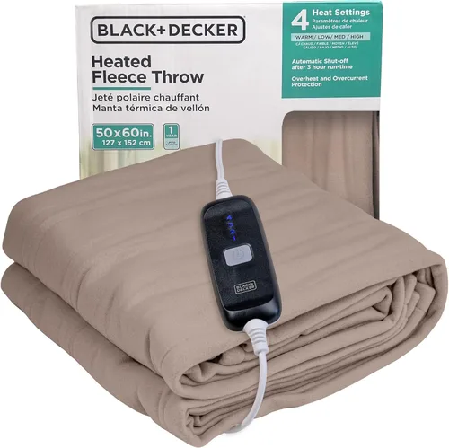 Miniatura 19 de BLACK+DECKER Manta térmica eléctrica, manta eléctrica de piel de oveja sintética, manta térmica con 4 niveles de calefacción, temporizador de 3