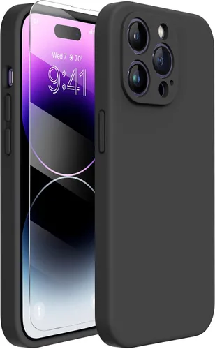 Miniatura 87 de Miracase Funda diseñada para iPhone 13, con protector de pantalla de vidrio templado, forro de microfibra suave antiarañazos, funda de goma