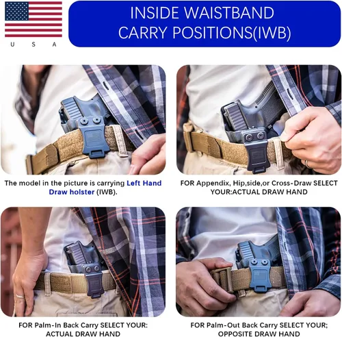 Miniatura 7 de Holster IWB Kydex Fit – Trigger Guard – Inside Waistband Concealed Carry – Adjustable Cant & 'Posi-Click' Retention - No Wear or Jitter - USA Made