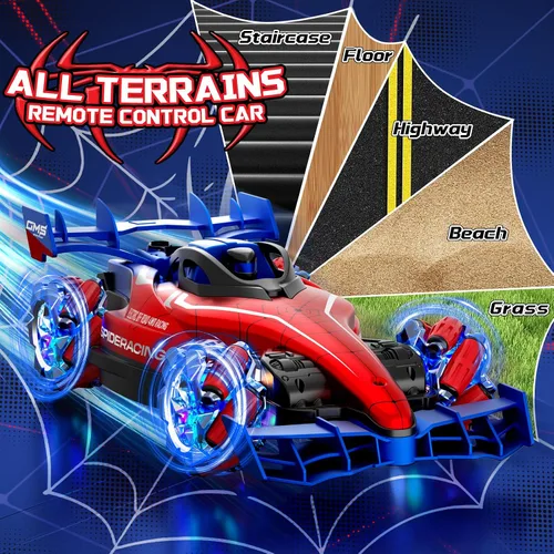 Miniatura 7 de Coches de Control Remoto, Camiones RC de Acrobacias de 2.4GHz para Niños, Niños y Adultos, Camión RC Monstruo 1:12 Todo Terreno con Luz y Música