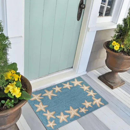 Miniatura 69 de Liora Manne CAPR5163633 - Alfombra costera para interiores y exteriores, color azul marino, 2 pies x 5 pies Cuerdas Navy