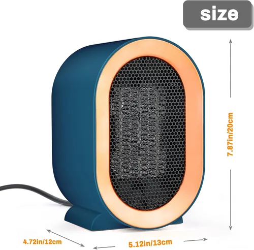 Miniatura 6 de Calentador eléctrico de cerámica enchufable, calentador de espacio rápido seguro a 104.0 °F con 2 modos de 800 W/1200 W, calentador cálido eficiente