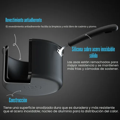 Miniatura 7 de Cook N Home - Olla antiadherente con tapa para sopa de 10 cuartos de galón, anodizada dura profesional, segura para horno - Asas que se mantienen