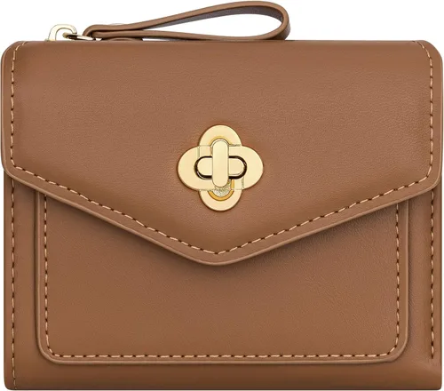 Miniatura 8 de BIAOTIE Cartera pequeña de piel para mujer, con bolsillo plegable, con bloqueo RFID, tarjetero de crédito, lindo bolso con bolsillo para monedas