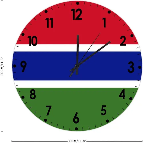 Miniatura 868 de Cheyan Reloj de pared con bandera de Canadá de 12 pulgadas, silencioso, sin tictac, de PVC, funciona con pilas, reloj redondo decorativo, regalo