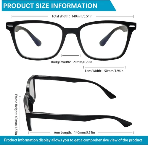Miniatura 2 de Gafas de lectura para mujeres y hombres, para lectura de computadora, lentes de bloqueo de luz azul, lentes de bisagra de resorte