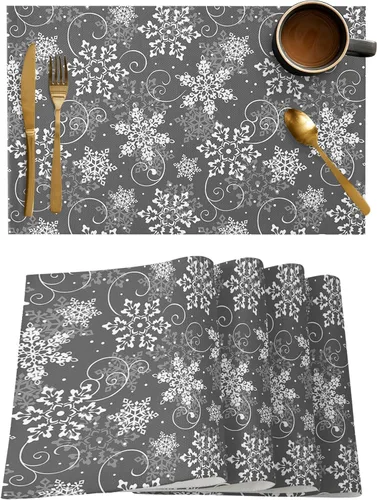 Miniatura 136 de Juego de 4 manteles individuales Boho de otoño, calabazas de acuarela para Acción de Gracias, resistentes al calor, lavables, para mesa, manteles
