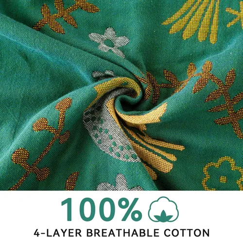 Miniatura 4 de Manta de arrullo boho 60 x 80 pulgadas, manta suave y acogedora 100% algodón para cama, mantas de otoño con decoración floral de pájaros y granja