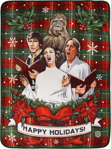 Northwest Manta de felpa con diseño de Star Wars Holiday Chorus Carolers 46 x 60 pulgadas (117 cm x 152 cm)