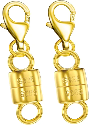Miniatura 7 de Dailyacc cierres magnéticos para collares de langosta de plata 925 y cierres de seguridad en plata esterlina con convertidores de joyería de oro