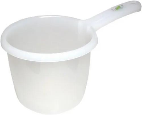 Miniatura 5 de JapanBargain Juego de 2 cucharones de agua japoneses de plástico para baño, cucharón filipino tabo de fondo plano, hecho en Japón (2, blanco)