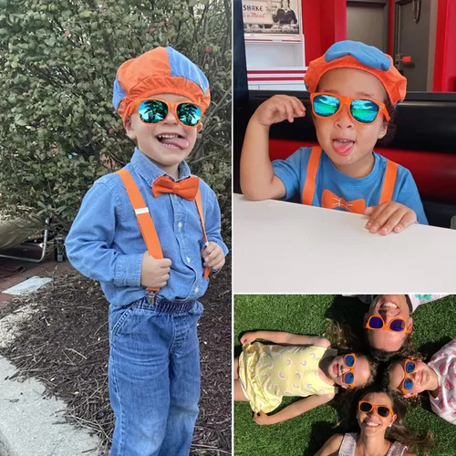 Miniatura 4 de Fsmiling Paquete de 8 gafas de neón para niños, sin lente, gafas de disfraz coloridas para niños y niñas, regalos de fiesta de cumpleaños
