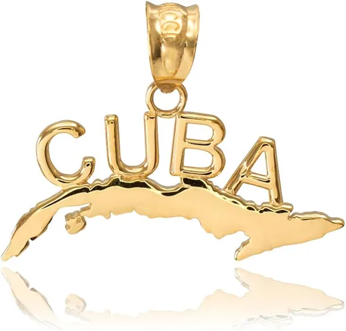 Miniatura 2 de Collar con colgante de Cuba de oro amarillo de 10 quilates