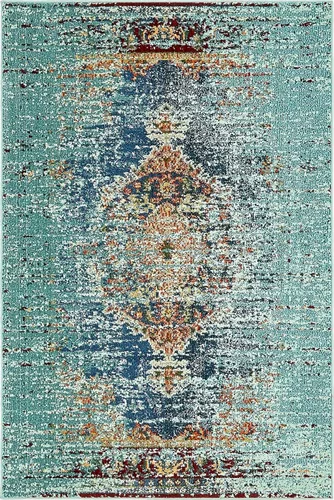 Miniatura 26 de Unique Loom Vita Collection - Alfombra saturada con degradado tradicional sobre teñido, 2 pies 2 pulgadas x 3 pies, turquesa/azul marino