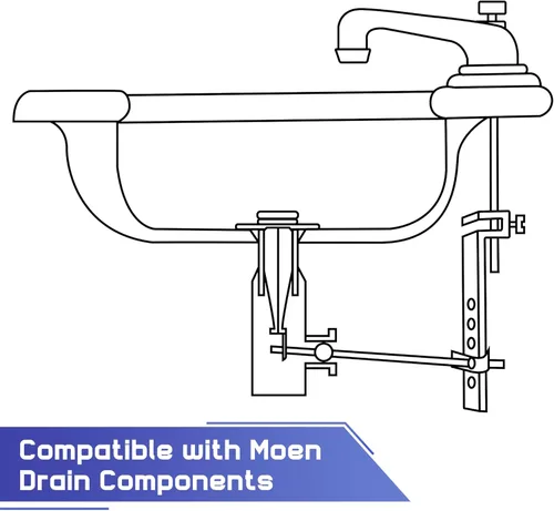 Miniatura 7 de Enhon Tapones emergentes compatibles con componentes de drenaje Moen, tapón de drenaje cromado para lavabo de baño, 4-7/8 pulgadas de alto, 1-1/4