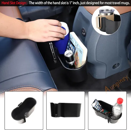 Miniatura 5 de Bandeja organizadora expansora para portavasos trasero de automóvil compatible con Ford Maverick 2022-2024 para asiento de automóvil trasero doble