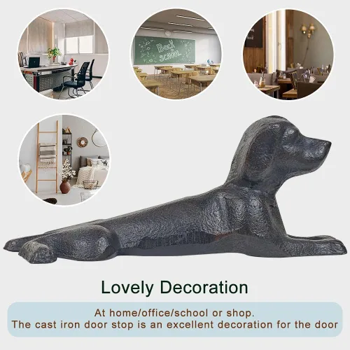 Miniatura 3 de Earl Diamond Topes de Puerta de Hierro Fundido Resistente Lindos Perros Acostados Decorativo Lindo Estatua de Animal Metálico Tope de Puerta