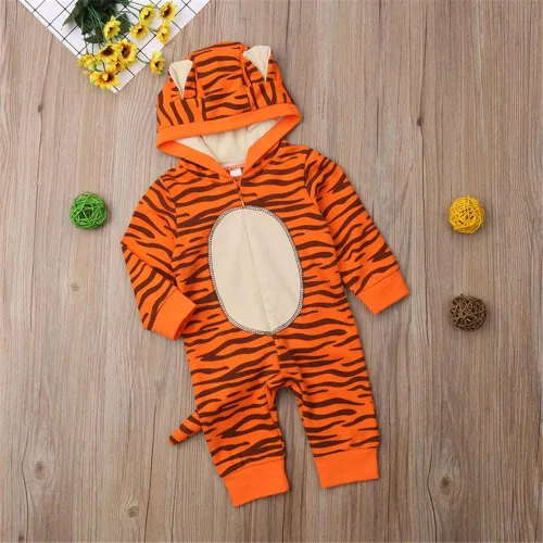 Miniatura 7 de LXXIASHI Mono unisex de manga larga con capucha para bebés y niñas con diseño de tigre 3D