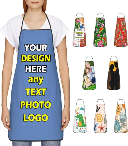 Miniatura 32 de Delantales impermeables personalizados para diseñar tu propia foto logotipo texto para cocinar hornear 28.3 x 20.4 pulgadas