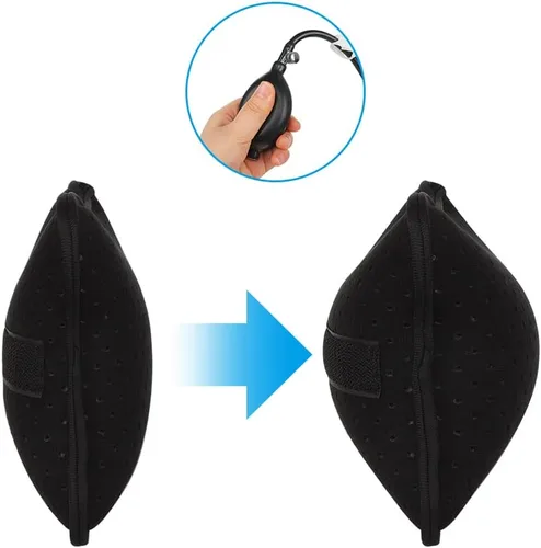 Miniatura 6 de Ibluelover Almohada inflable de apoyo lumbar, cojín de espalda portátil con bomba de mano, bolsa de cintura lavable transpirable para la parte