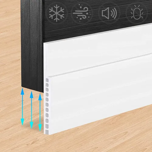 Tope de puerta para grandes huecos, 3 pulgadas de ancho x 39 pulgadas de largo, sello ajustable ampliado debajo de la puerta para puertas exteriores