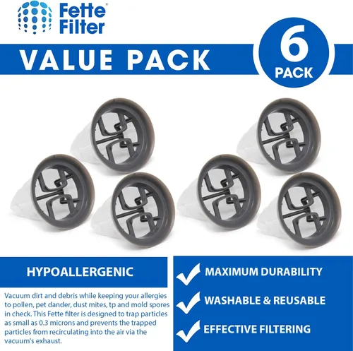 Miniatura 2 de Fette Filter - Paquete de 6 filtros de vacío de mano compatibles con Bissell Bolt Stick. Comparar con la parte # 1479.