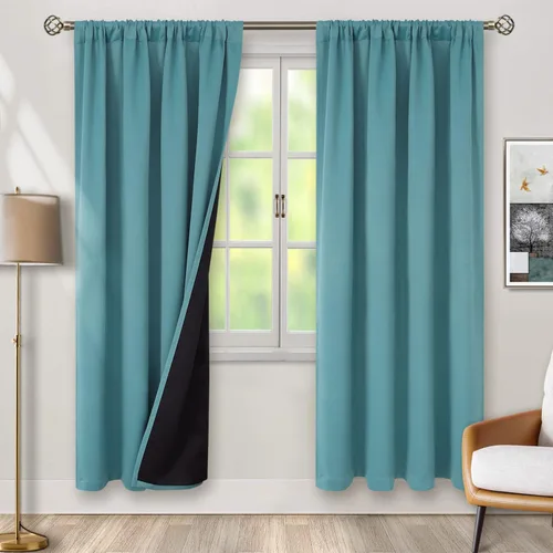 Miniatura 90 de BGment - Cortinas opacas para sala de estar de 63 pulgadas de largo, juego de 2 paneles, cortinas para oscurecer toda la habitación, cortinas