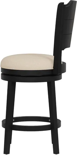 Miniatura 13 de Hillsdale Clarion - Taburete de Altura Giratoria de Madera para Barra, Negro