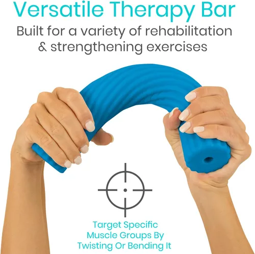 Miniatura 8 de Vive Barra de terapia flexible para alivio del codo de tenis (mediana), ayuda a la terapia física, mejora la tendinitis y la fuerza de agarre, azul