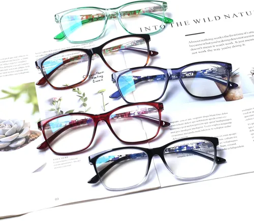 Miniatura 5 de SIGVAN Lentes de lectura para mujer, con bloqueo de luz azul, bisagra de resorte, diseño de moda, lentes con estampado para mujer Multicolor 6