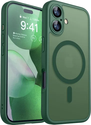 Miniatura 94 de CANSHN Funda magnética compatible con iPhone 17 Pro, mejorada [protección completa de la cámara] [compatible con Magsafe] [mate translúcido] funda