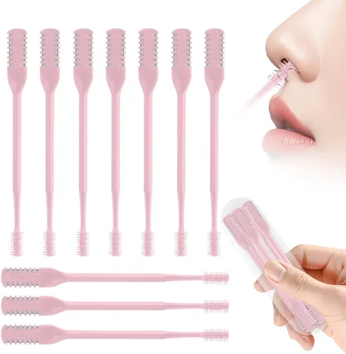 Miniatura 25 de Cortador de pelo nasal 2 en 1, recortador manual de doble cara con cepillo, cuchillo de nariz giratorio de 360° para hombres y mujeres, herramienta